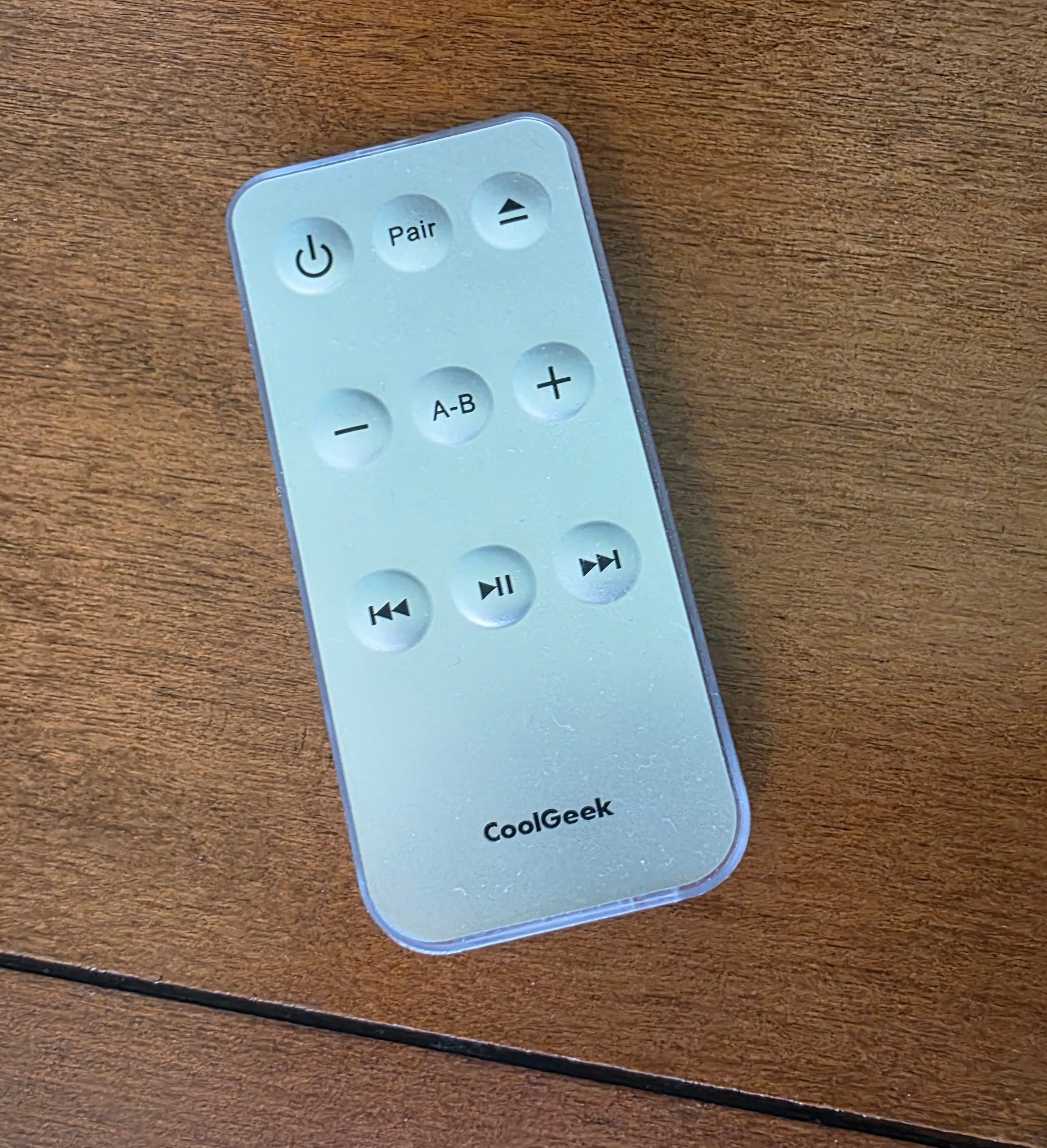 CoolGeek remote on wood